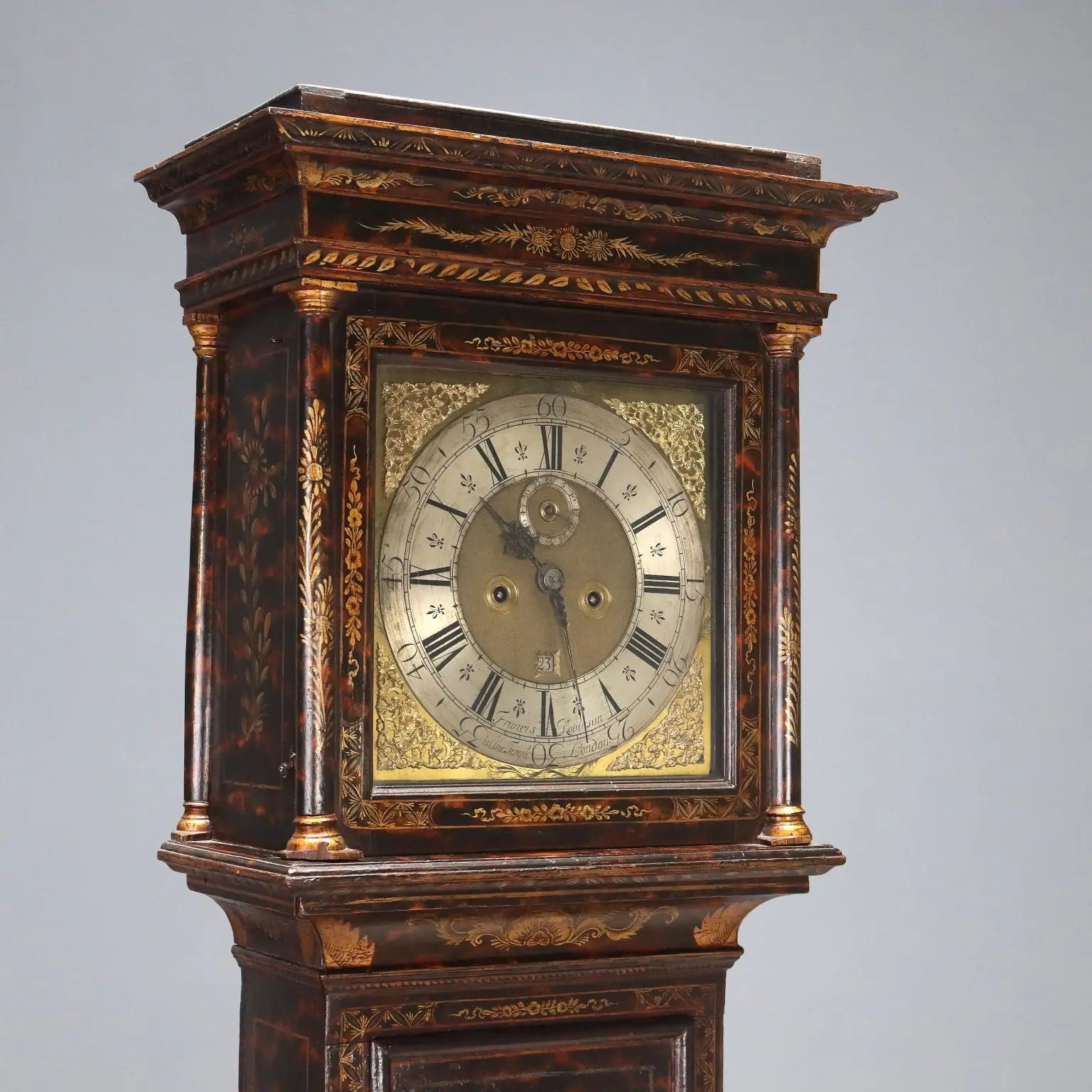 Antique Pendulum Clock Francis Robinson Oak XVIII Century