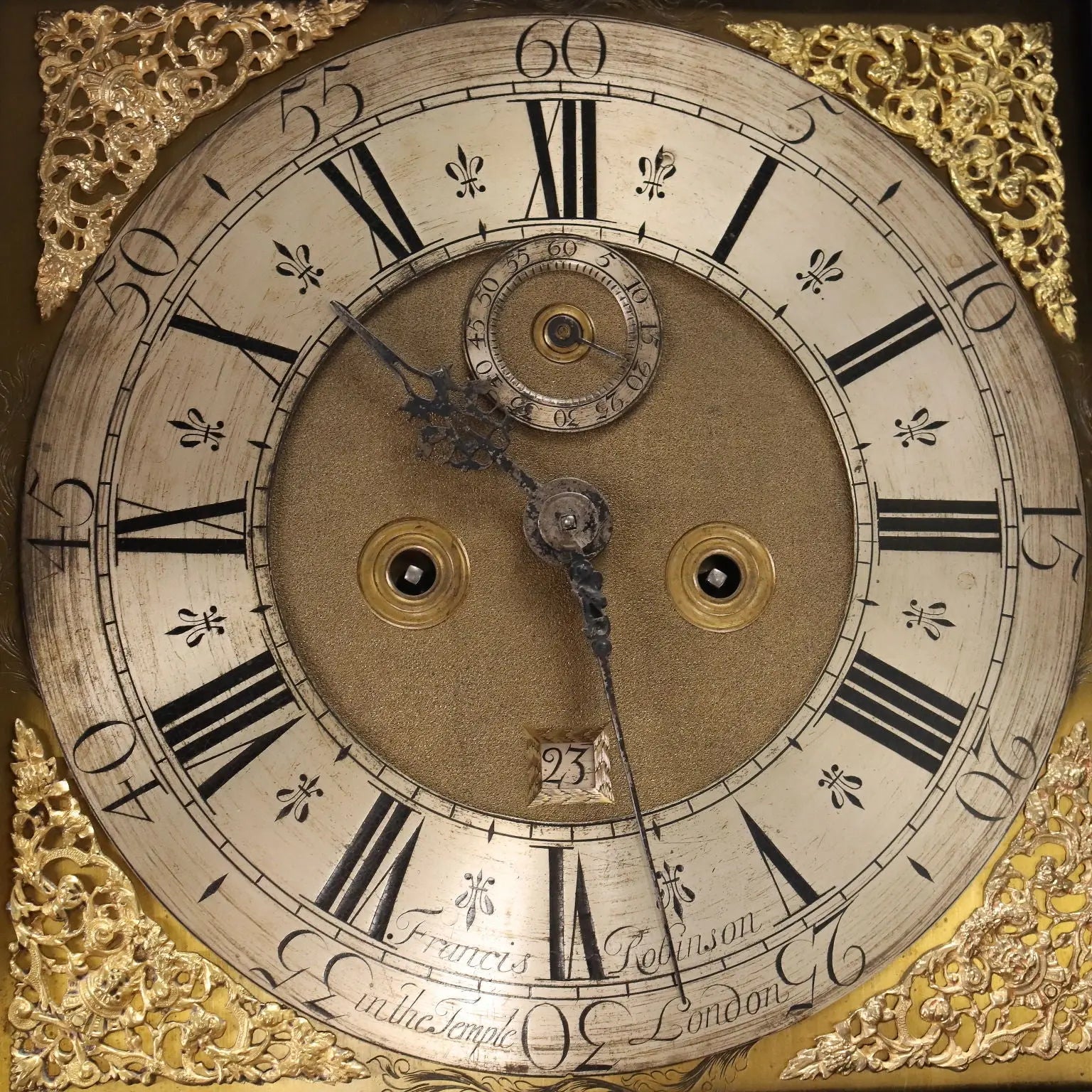 Antique Pendulum Clock Francis Robinson Oak XVIII Century