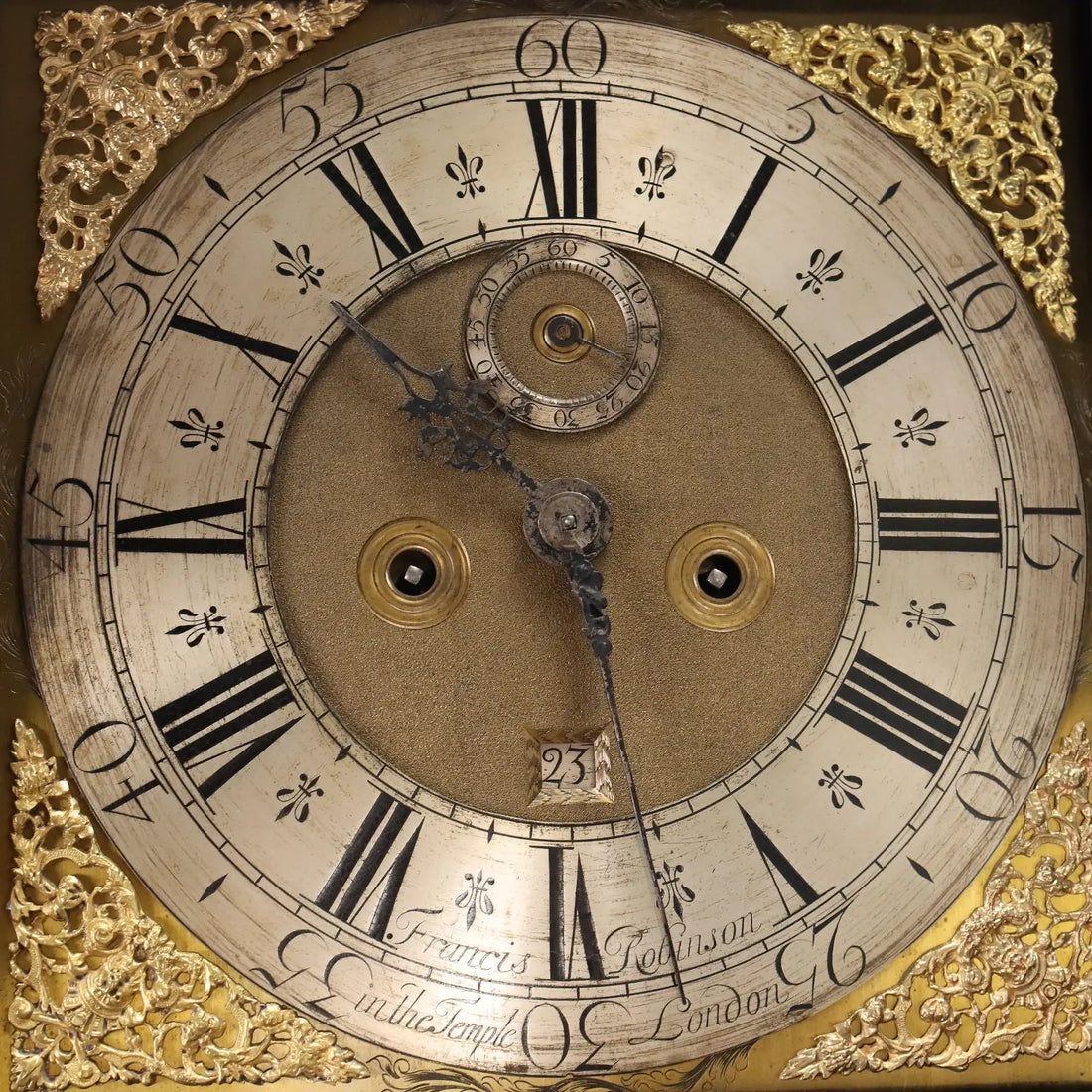 Antique Pendulum Clock Francis Robinson Oak XVIII Century