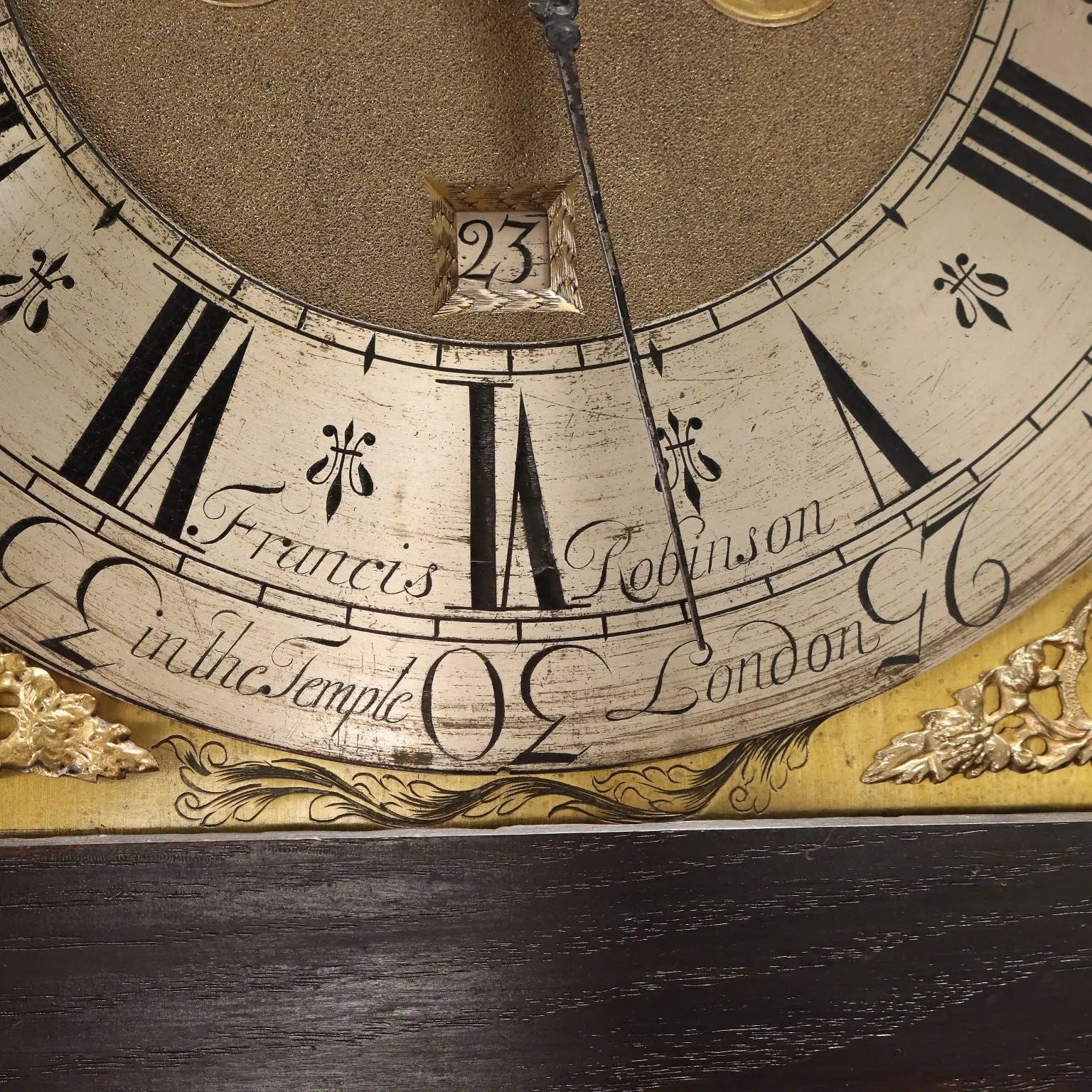 Antique Pendulum Clock Francis Robinson Oak XVIII Century