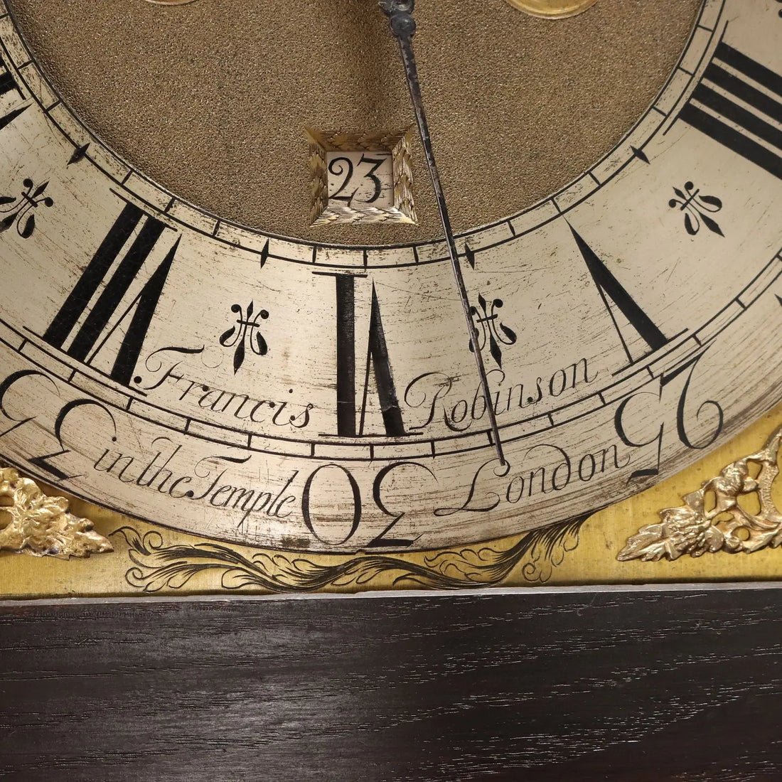 Antique Pendulum Clock Francis Robinson Oak XVIII Century
