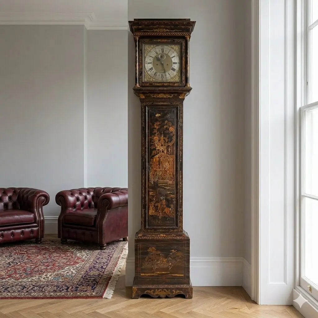 Antique Pendulum Clock Francis Robinson Oak XVIII Century