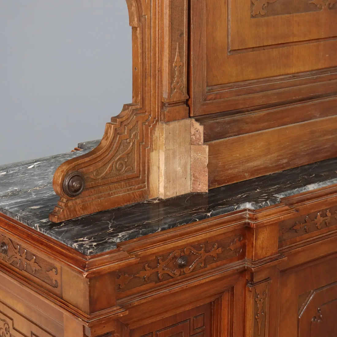 Antique Dressing Table Walnut Marble 3 Drawers XIX Century - Lombardy, Late XIX Century | Antiques | Cupboards