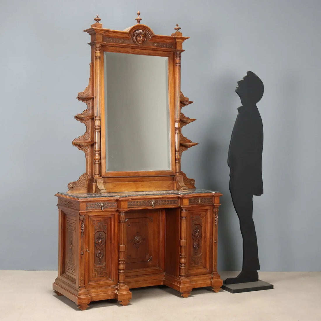 Antique Dressing Table Walnut Marble 3 Drawers XIX Century - Lombardy, Late XIX Century | Antiques | Cupboards