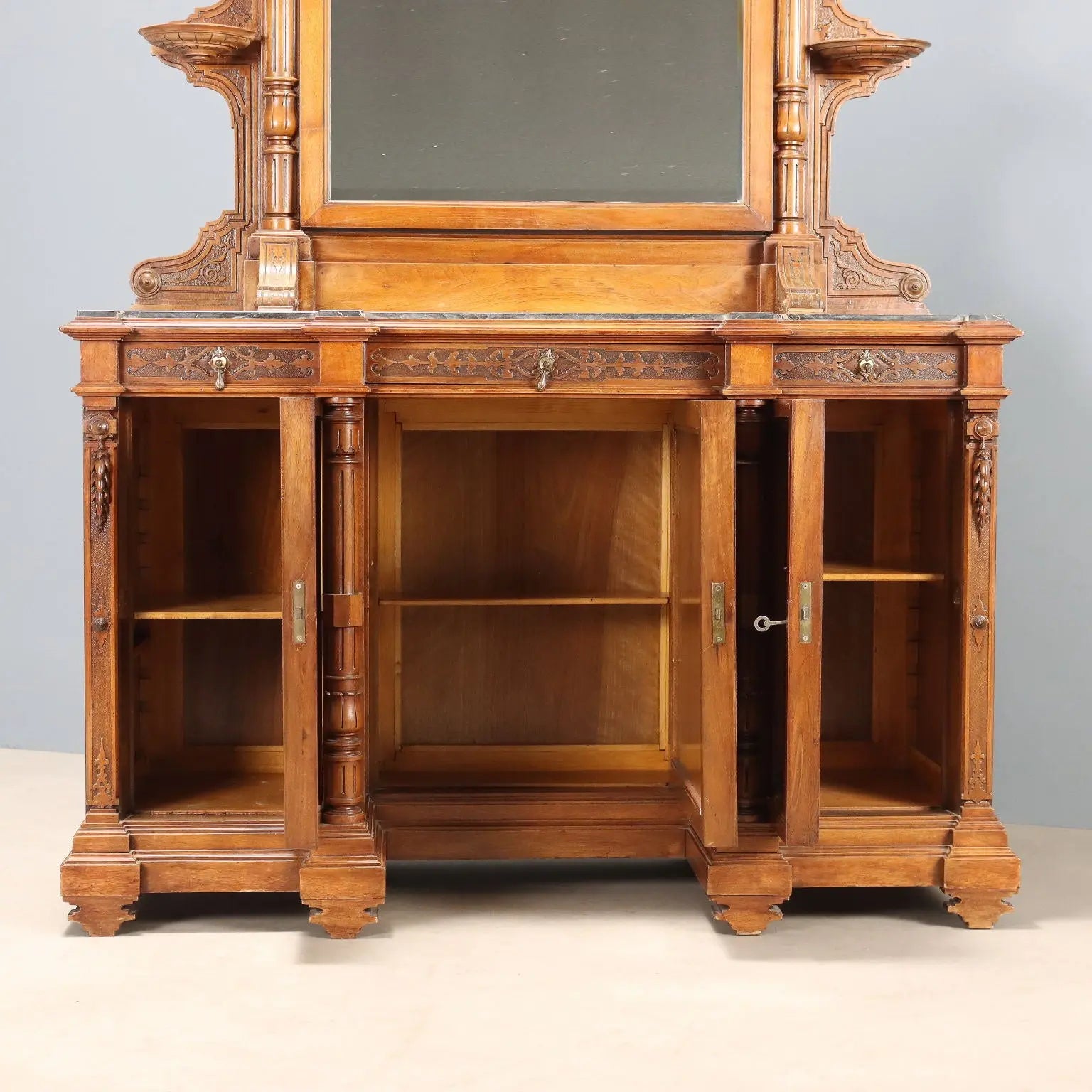 Antique Dressing Table Walnut Marble 3 Drawers XIX Century - Lombardy, Late XIX Century | Antiques | Cupboards