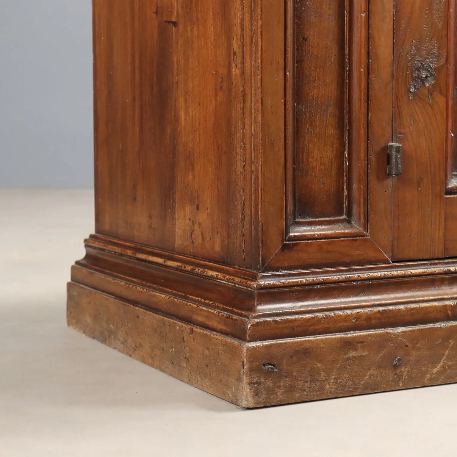 Antique Baroque Cupboard Walnut Drawers XIX Century