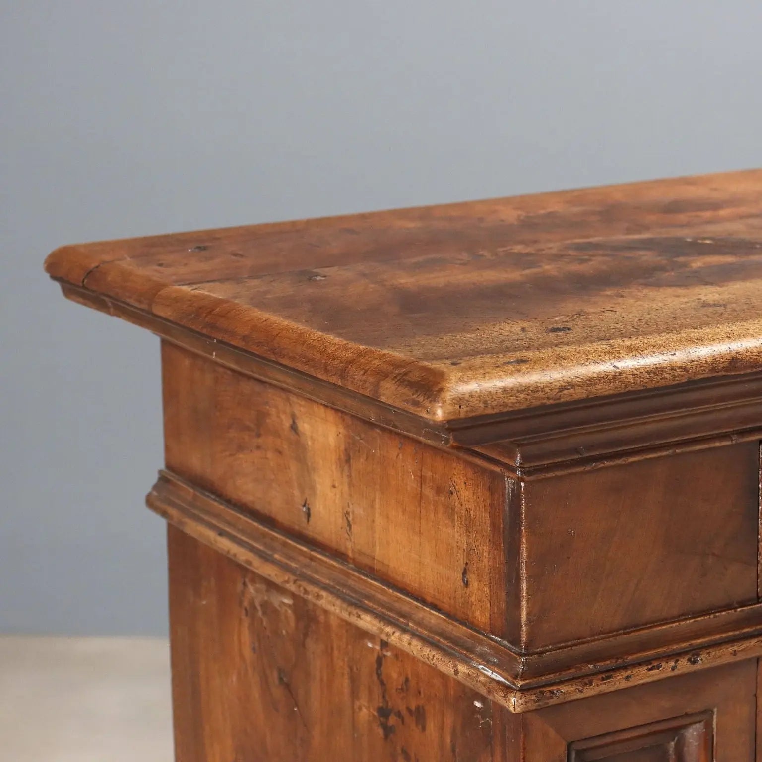Antique Baroque Cupboard Walnut Drawers XIX Century