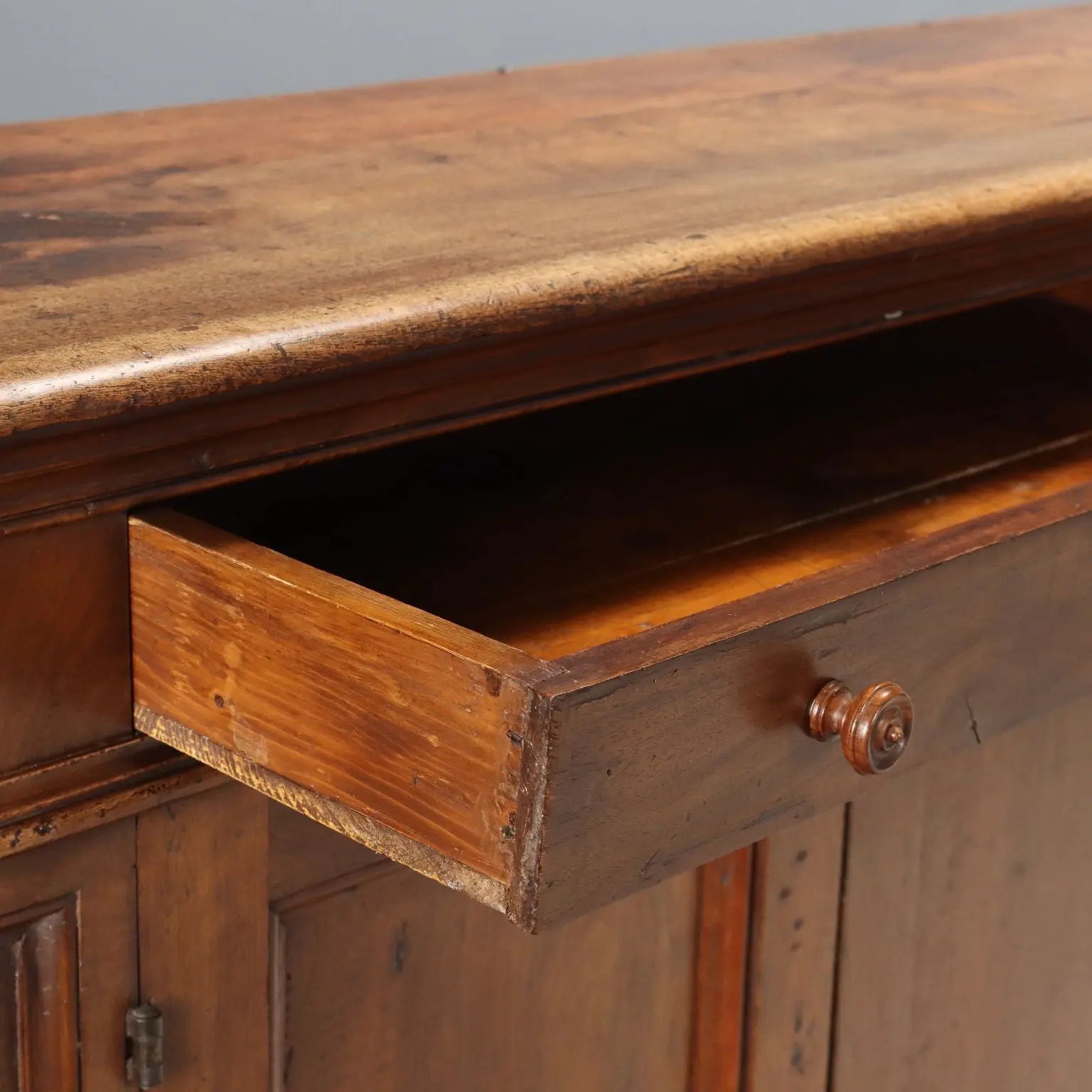Antique Baroque Cupboard Walnut Drawers XIX Century