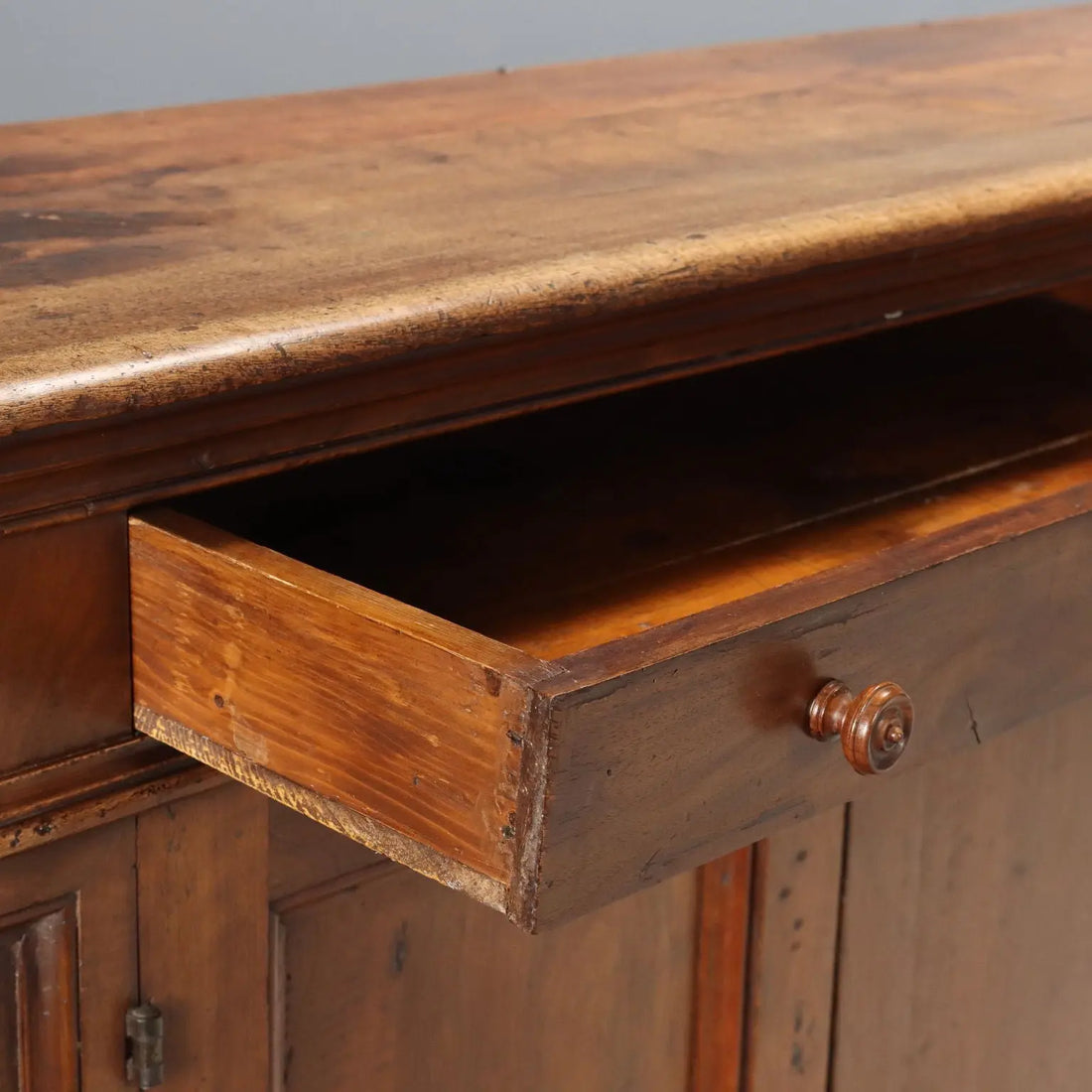 Antique Baroque Cupboard Walnut Drawers XIX Century