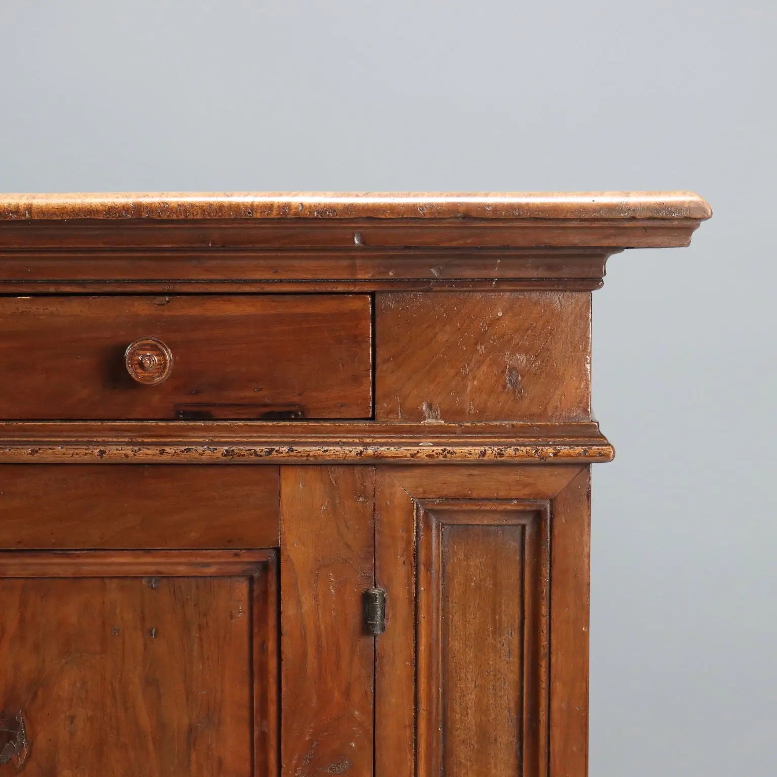 Antique Baroque Cupboard Walnut Drawers XIX Century