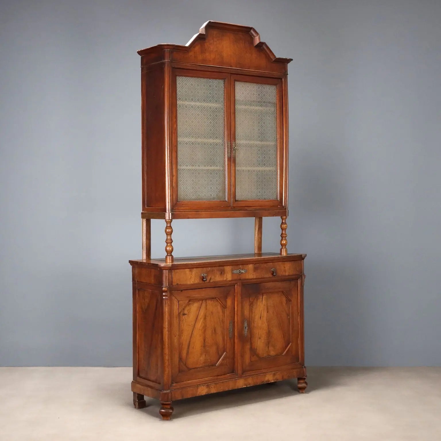 Antique Cupboard Umbertino Walnut Italy XIX Century