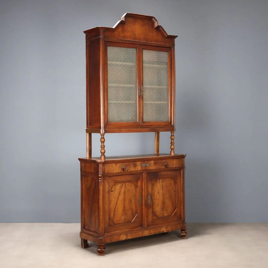 Antique Cupboard Umbertino Walnut Italy XIX Century