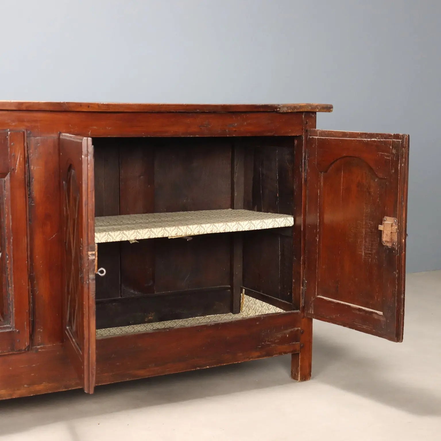 Antique Cupboard Various Wood Essences Italy XVIII Century