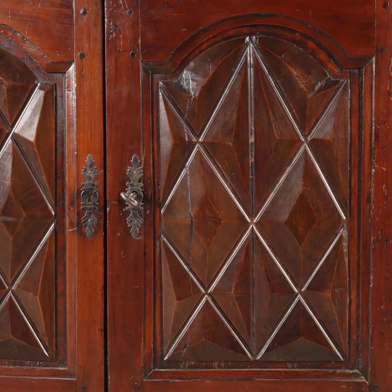 Antique Cupboard Various Wood Essences Italy XVIII Century