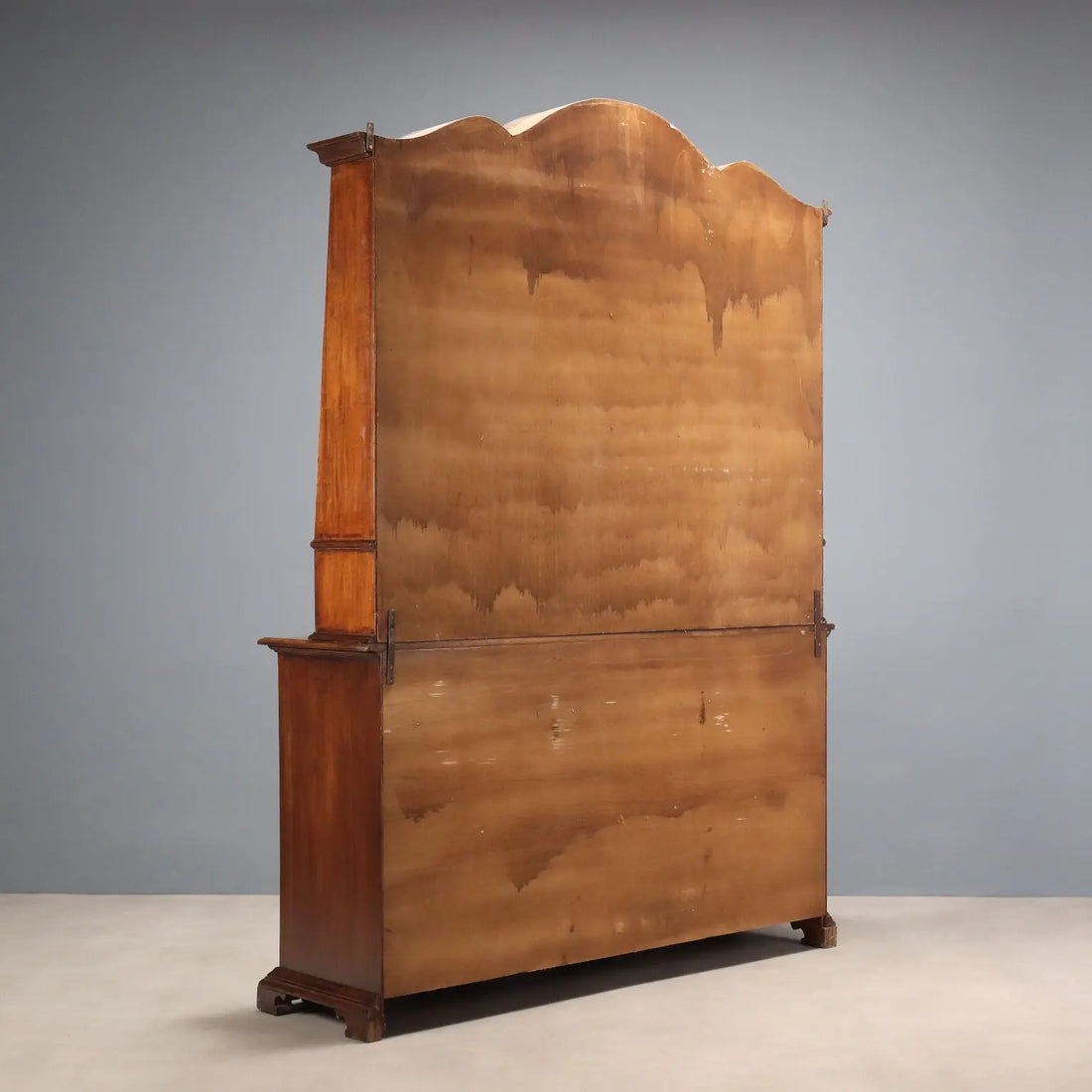 Baroque Walnut Sideboard with Plate Rack, Italy 20th Century