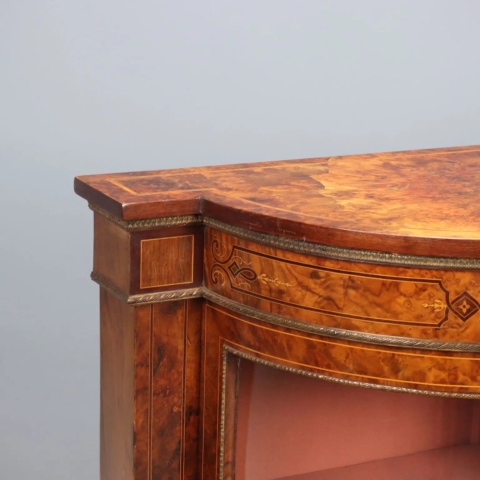Antique Cupboard Walnut Burl Various Woods France XIX Century