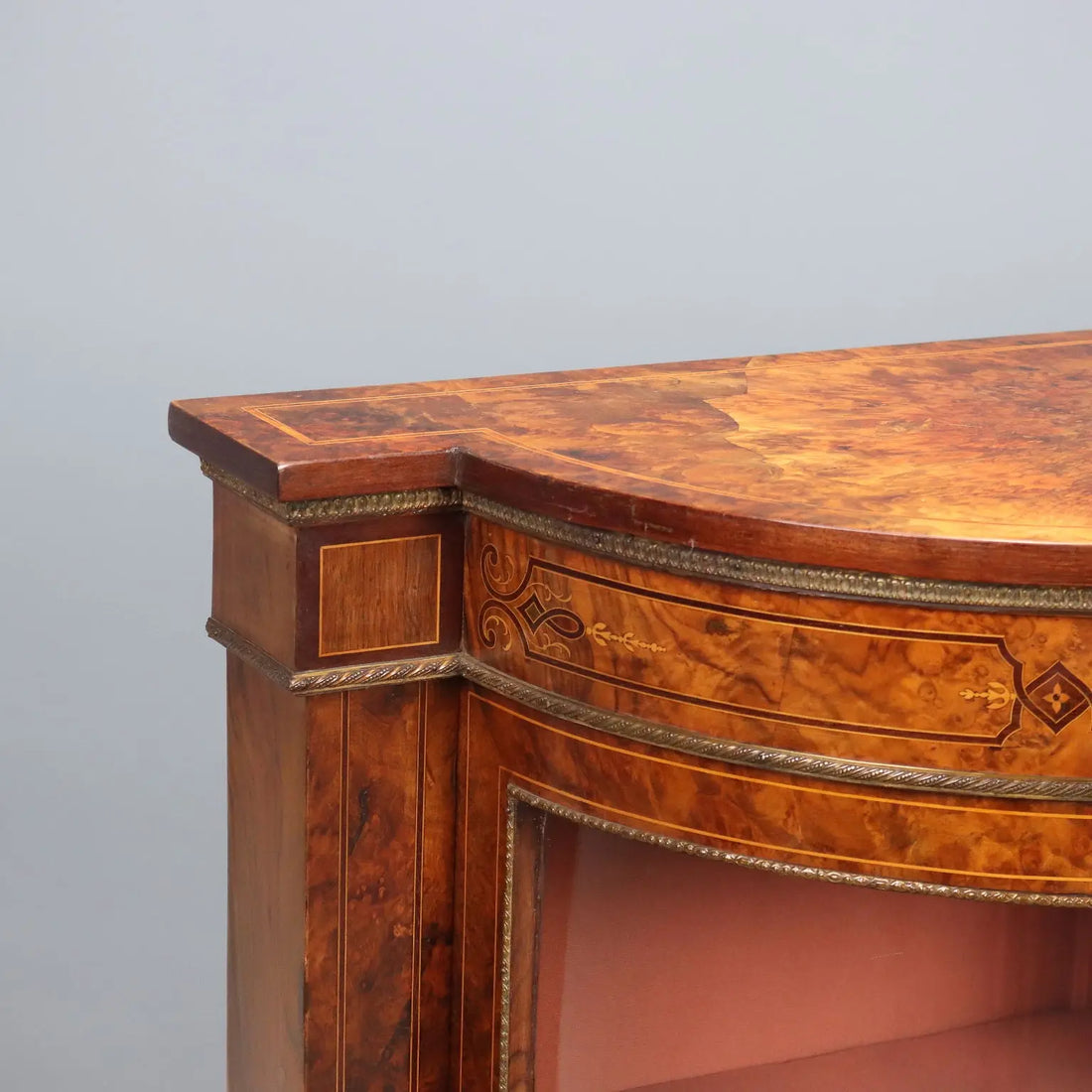 Antique Cupboard Walnut Burl Various Woods France XIX Century