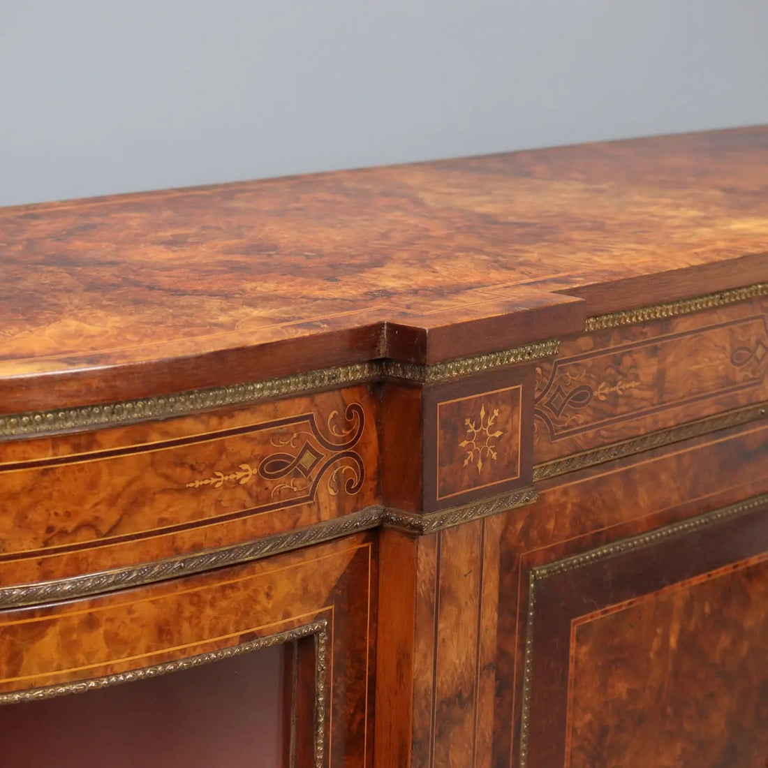 Antique Cupboard Walnut Burl Various Woods France XIX Century