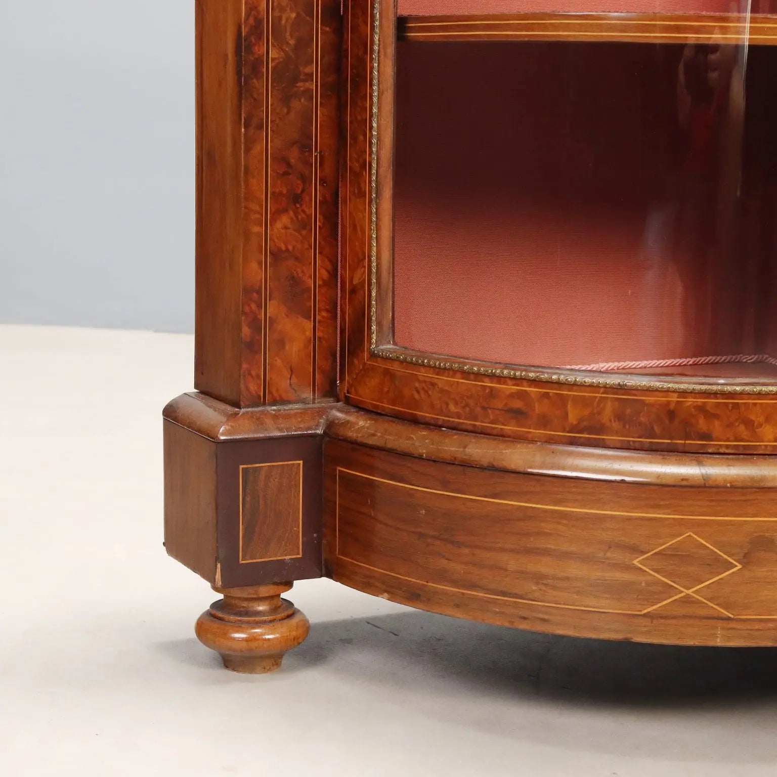 Antique Cupboard Walnut Burl Various Woods France XIX Century