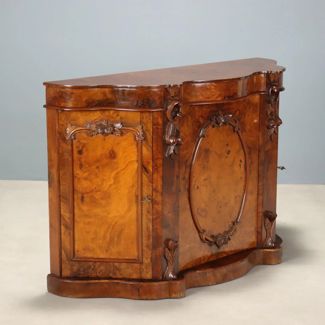 Antique Cupboard Louis Philippe Carved Walnut XIX Century