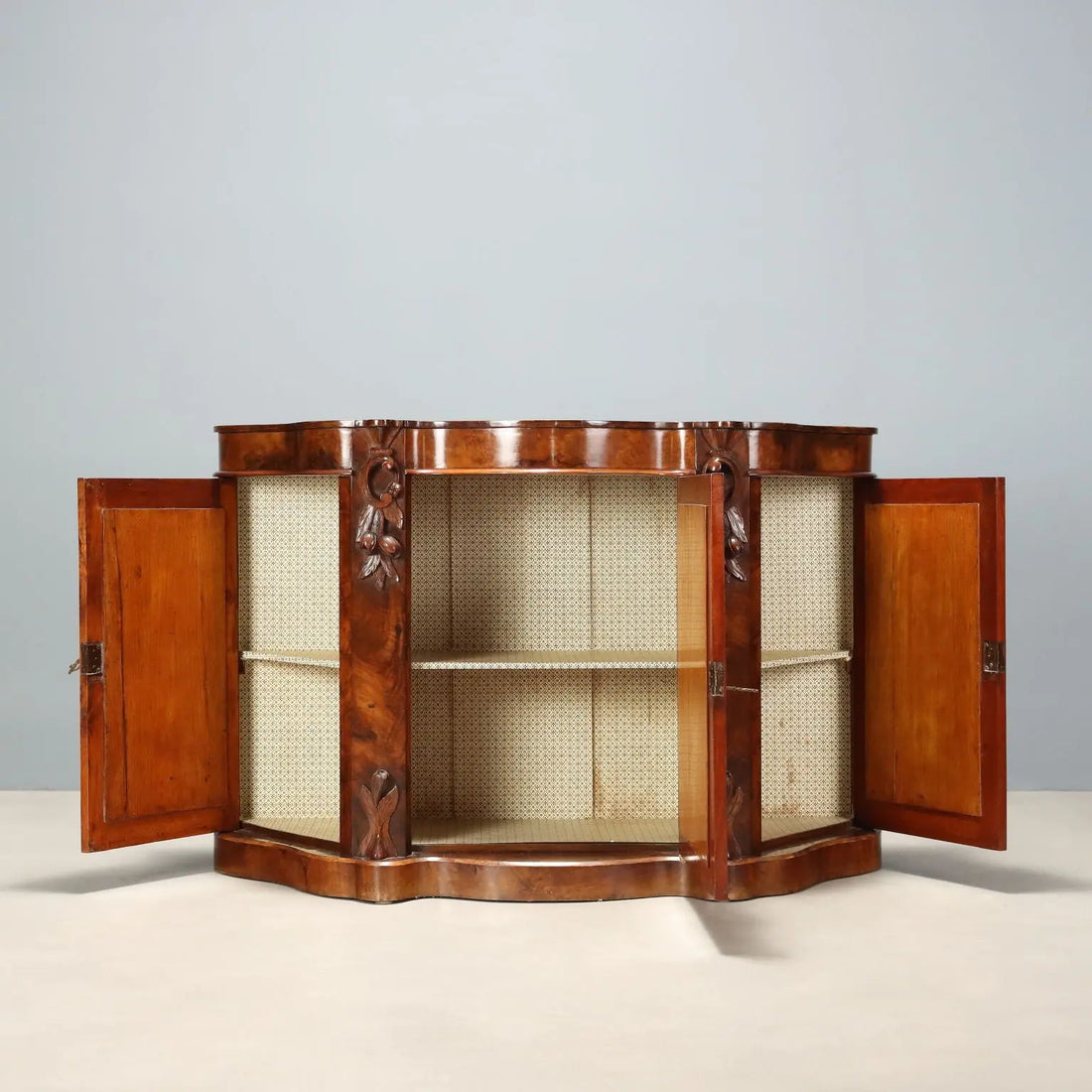 Antique Cupboard Louis Philippe Carved Walnut XIX Century