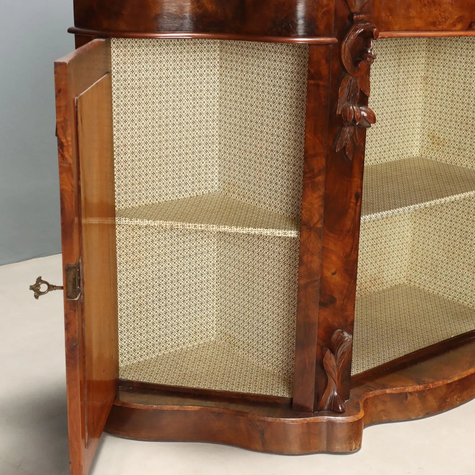 Antique Cupboard Louis Philippe Carved Walnut XIX Century