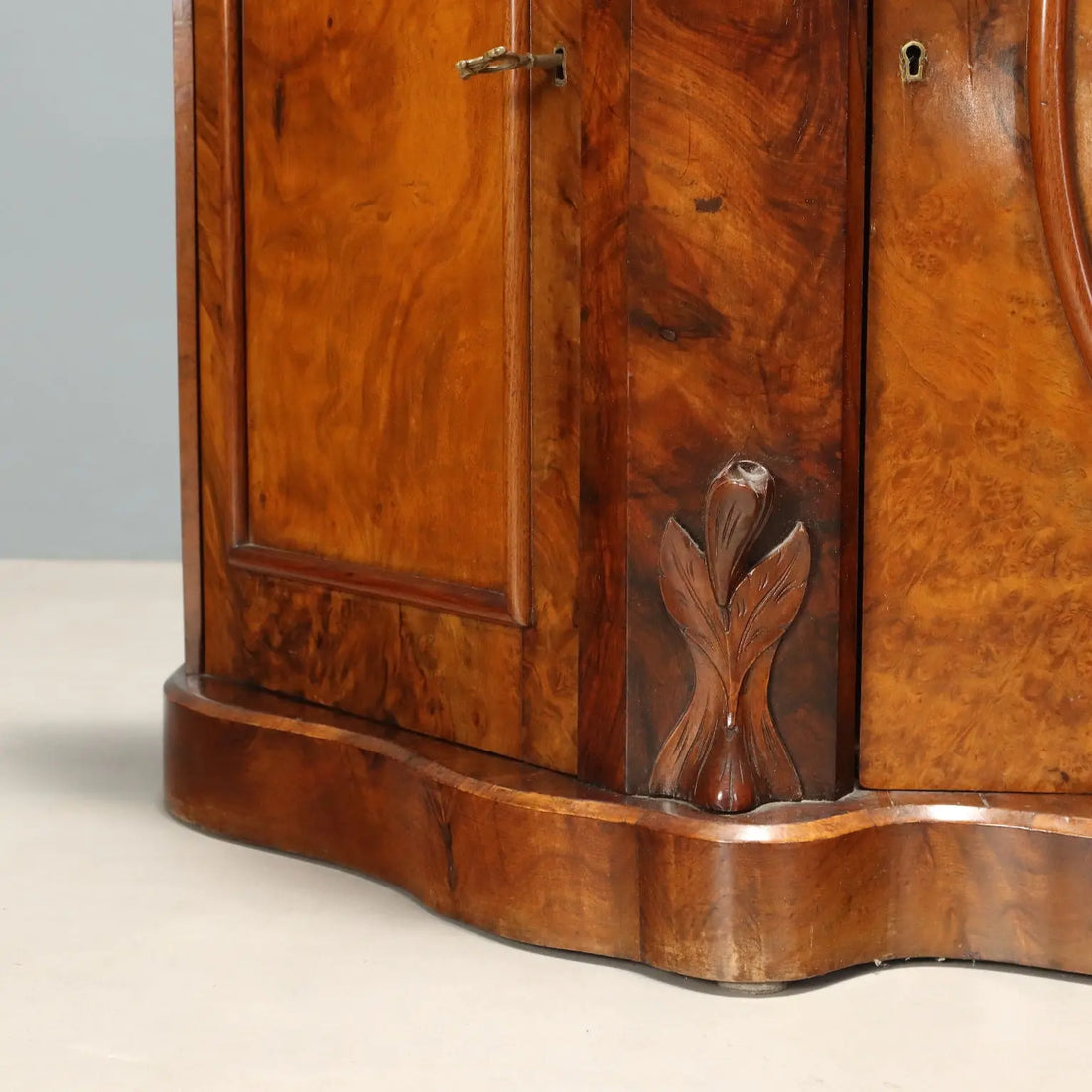 Antique Cupboard Louis Philippe Carved Walnut XIX Century