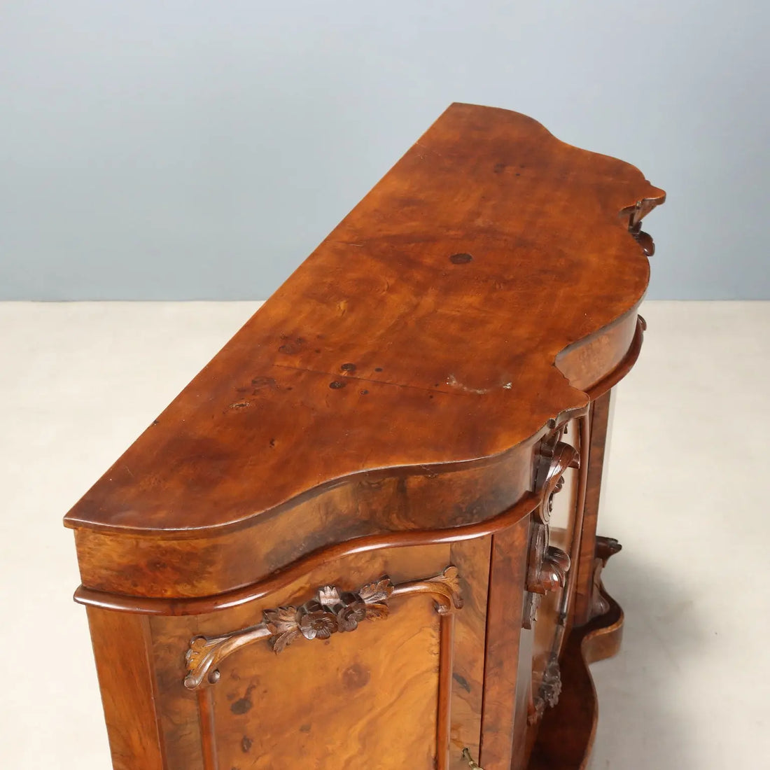 Antique Cupboard Louis Philippe Carved Walnut XIX Century