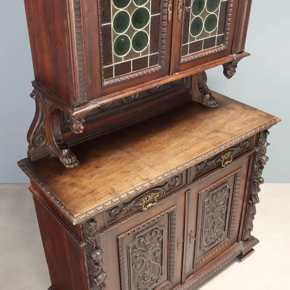 Antique Cupboard Neo-Renaissance Walnut Italy XIX Century