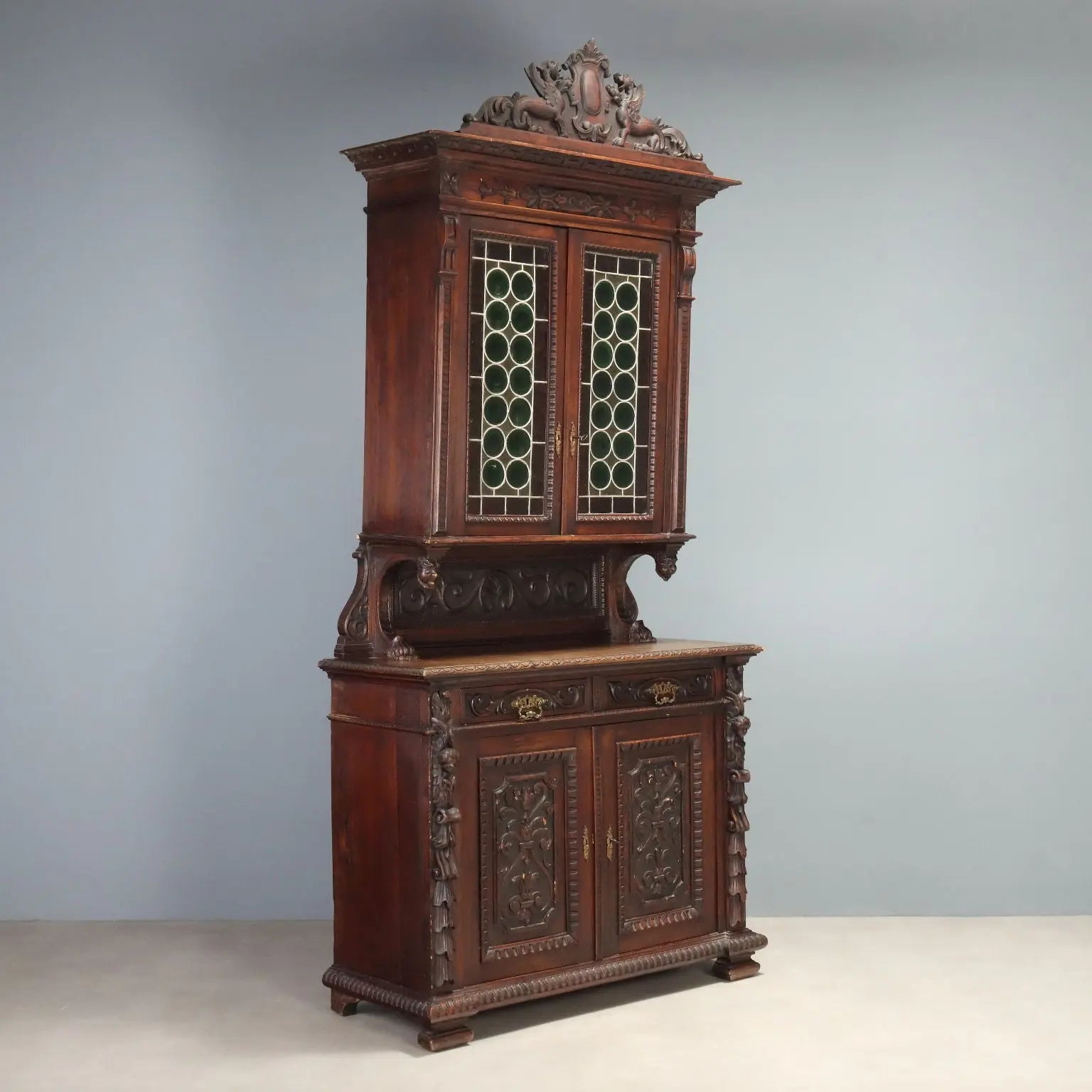Antique Cupboard Neo-Renaissance Walnut Italy XIX Century