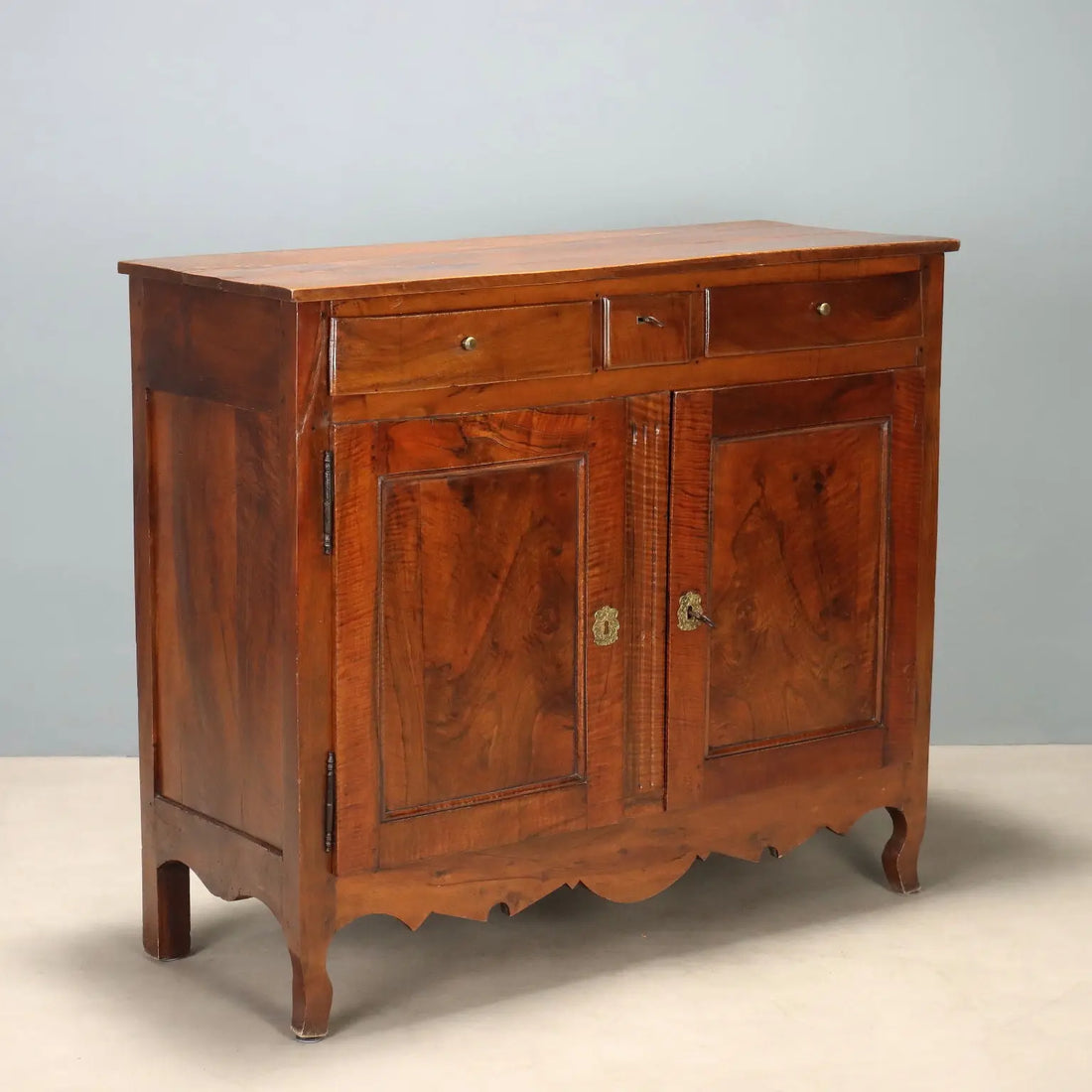 Antique Baroque Cupboard Walnut 3 Drawers France XIX Century