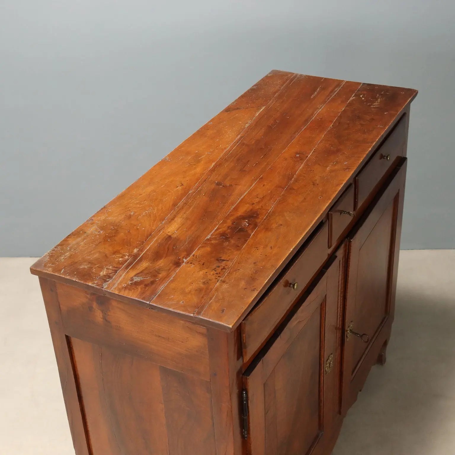 Antique Baroque Cupboard Walnut 3 Drawers France XIX Century
