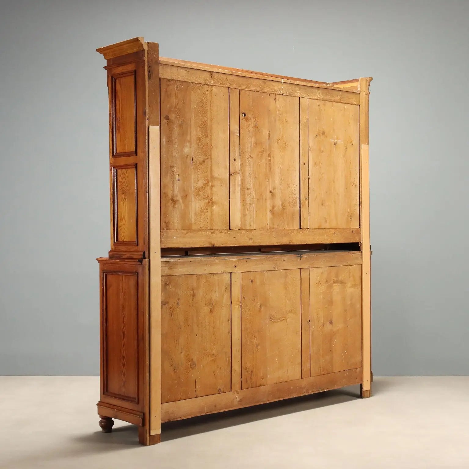 Antique Cupboard Larch Wood Italy Late XIX Century