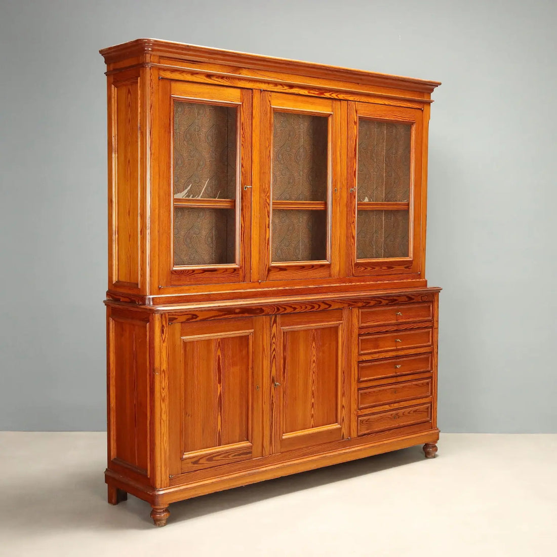 Antique Cupboard Larch Wood Italy Late XIX Century