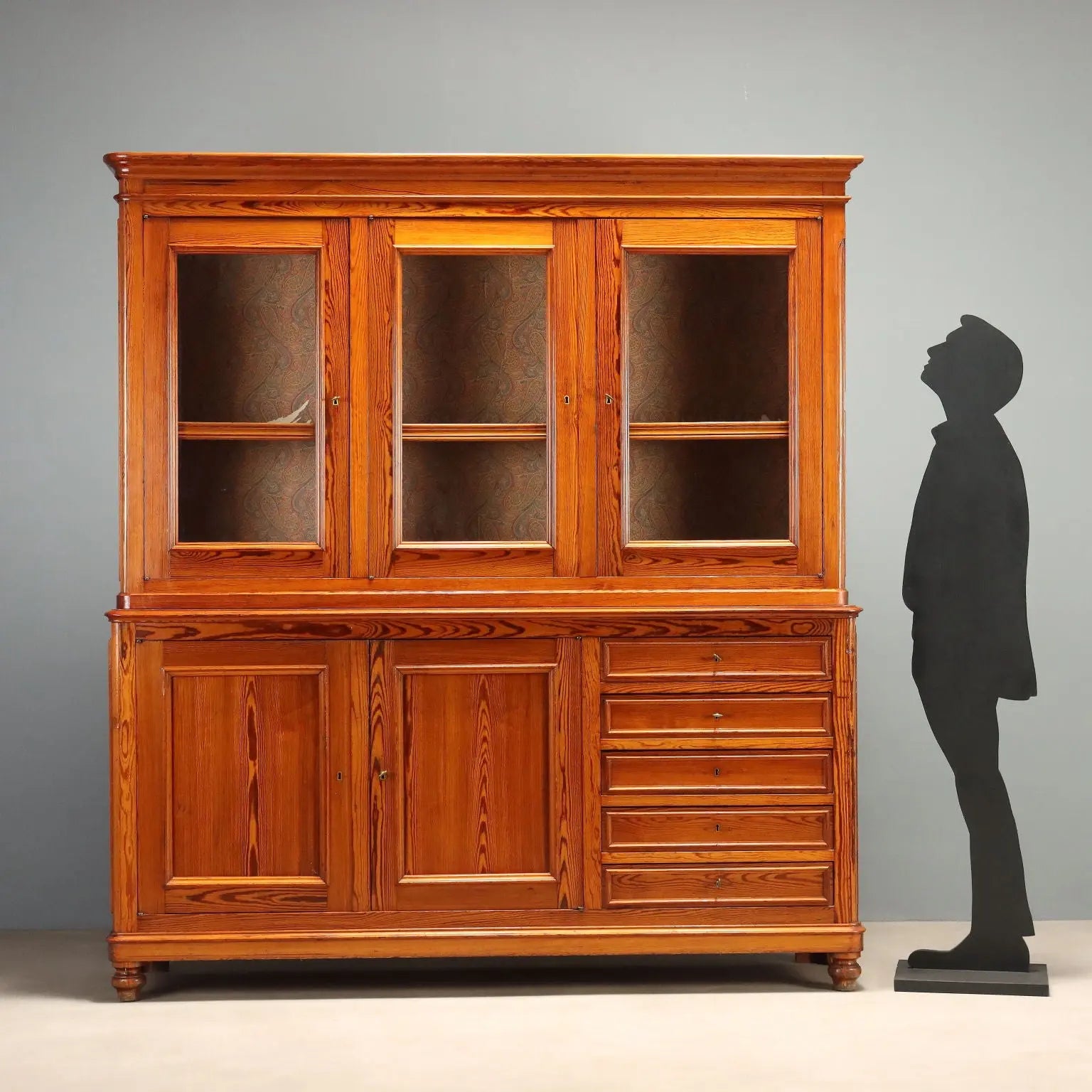 Antique Cupboard Larch Wood Italy Late XIX Century