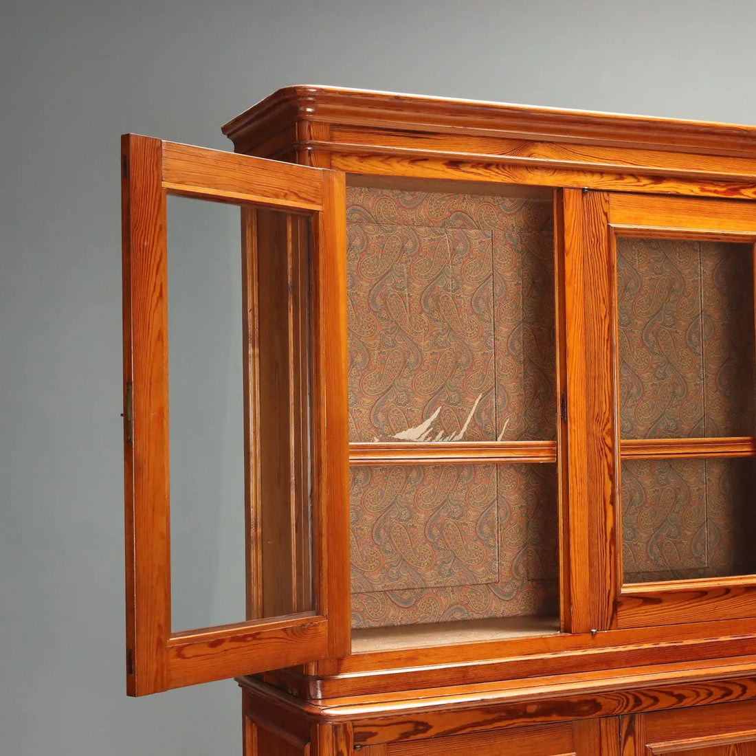 Antique Cupboard Larch Wood Italy Late XIX Century