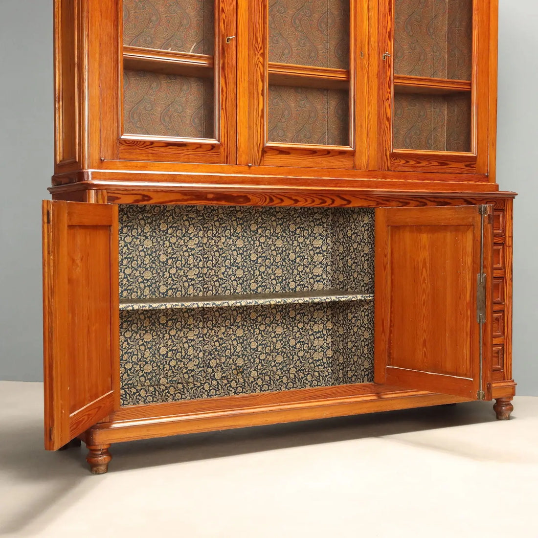 Antique Cupboard Larch Wood Italy Late XIX Century
