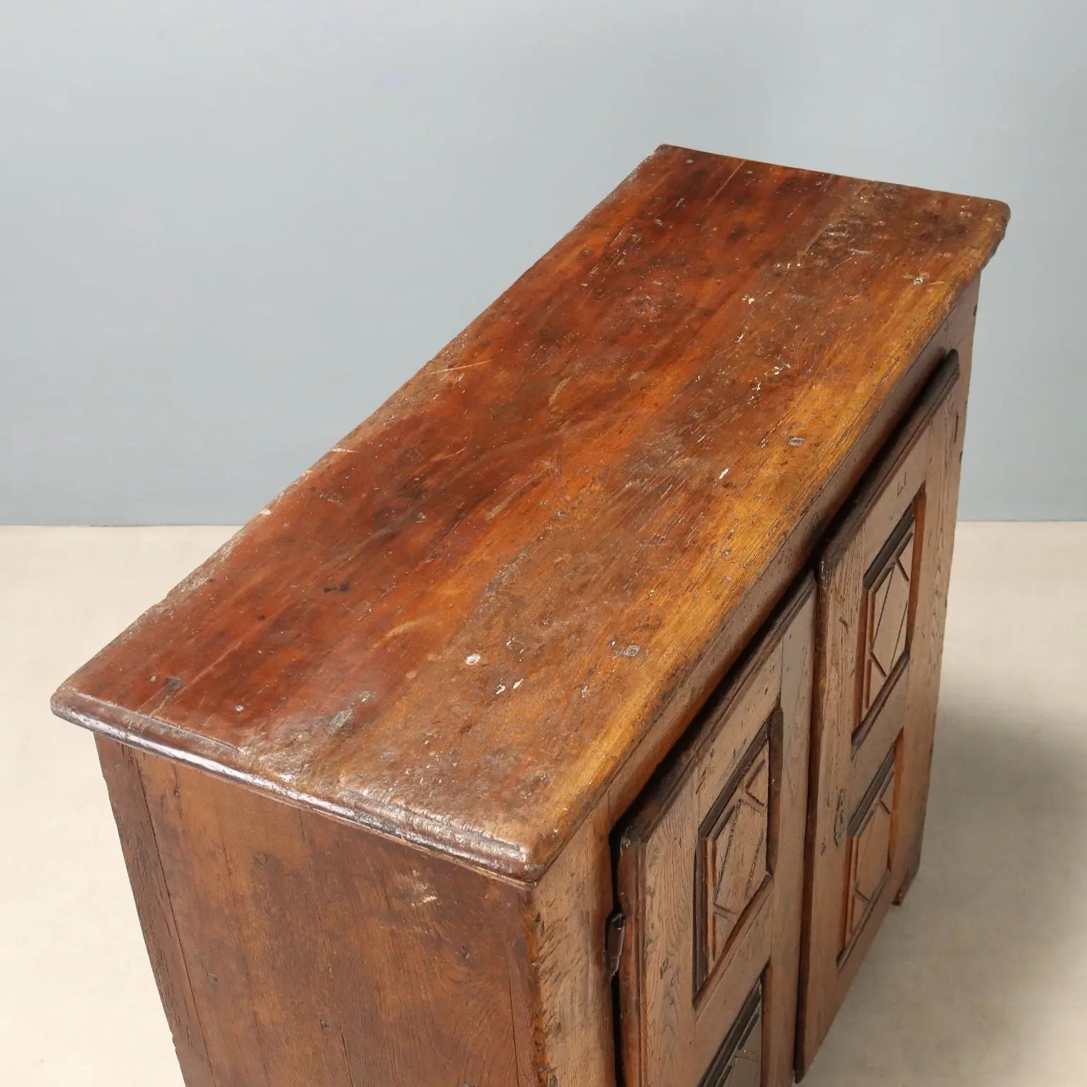Antique Cupboard Chestnut Iron Italy XVII Century