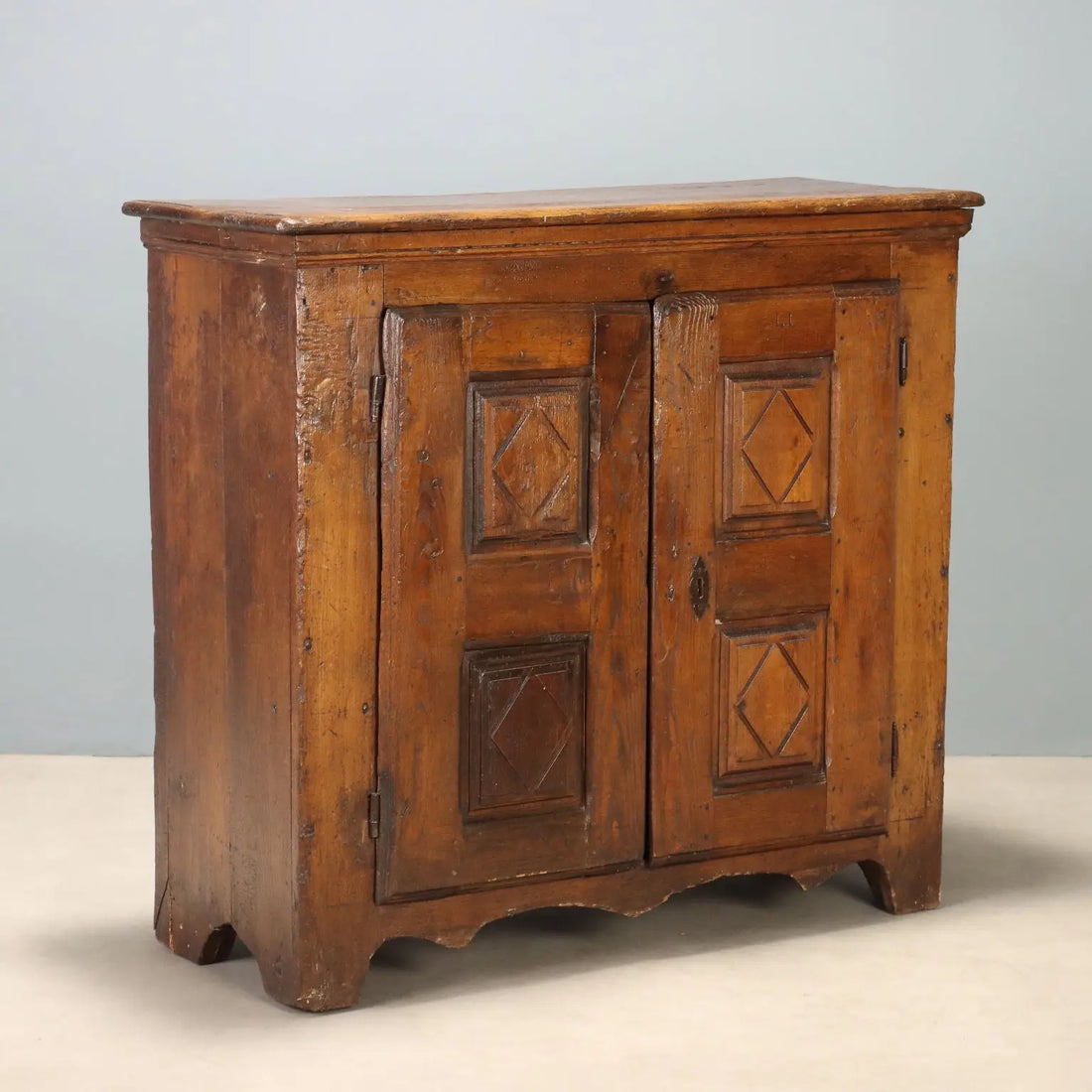 Antique Cupboard Chestnut Iron Italy XVII Century