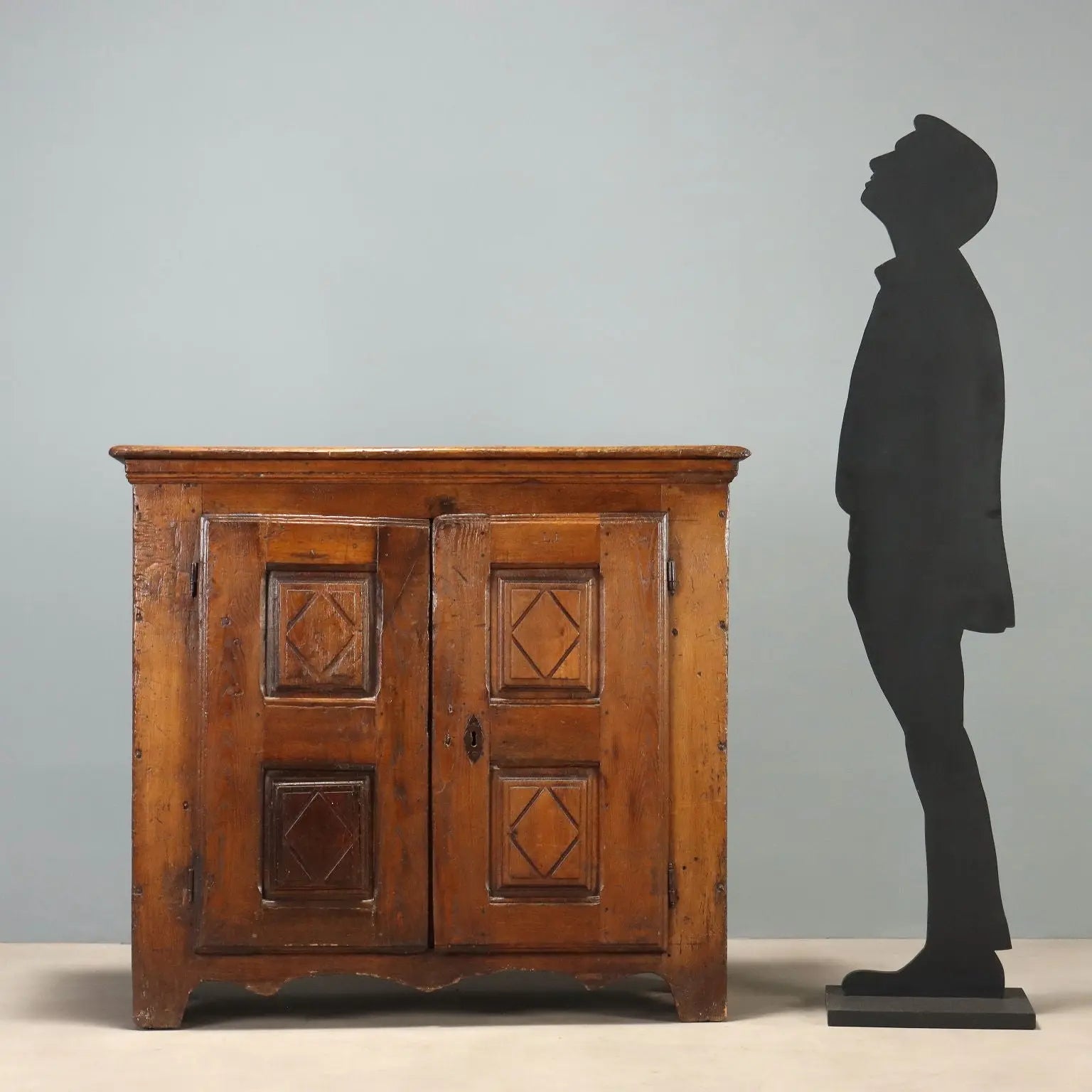 Antique Cupboard Chestnut Iron Italy XVII Century