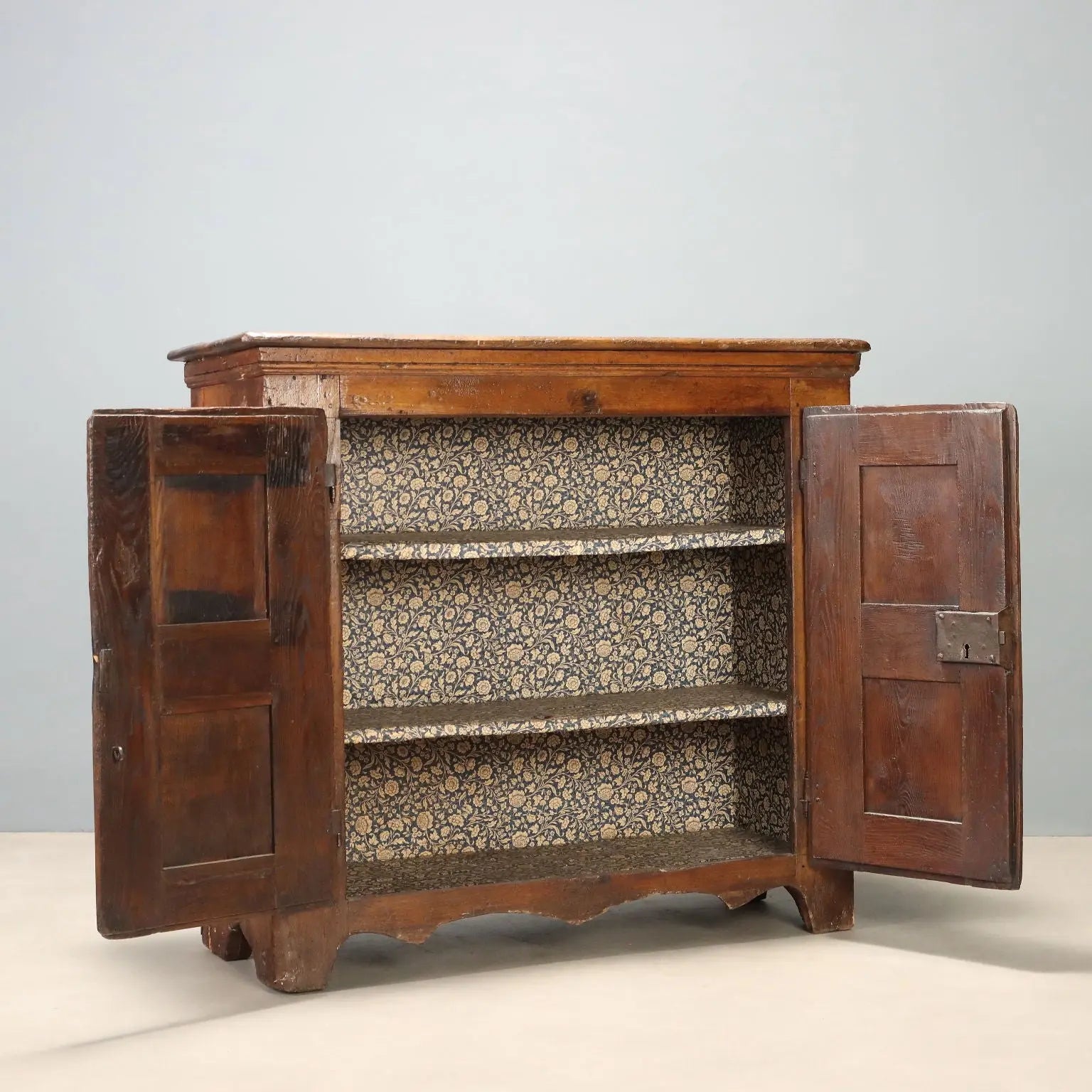 Antique Cupboard Chestnut Iron Italy XVII Century