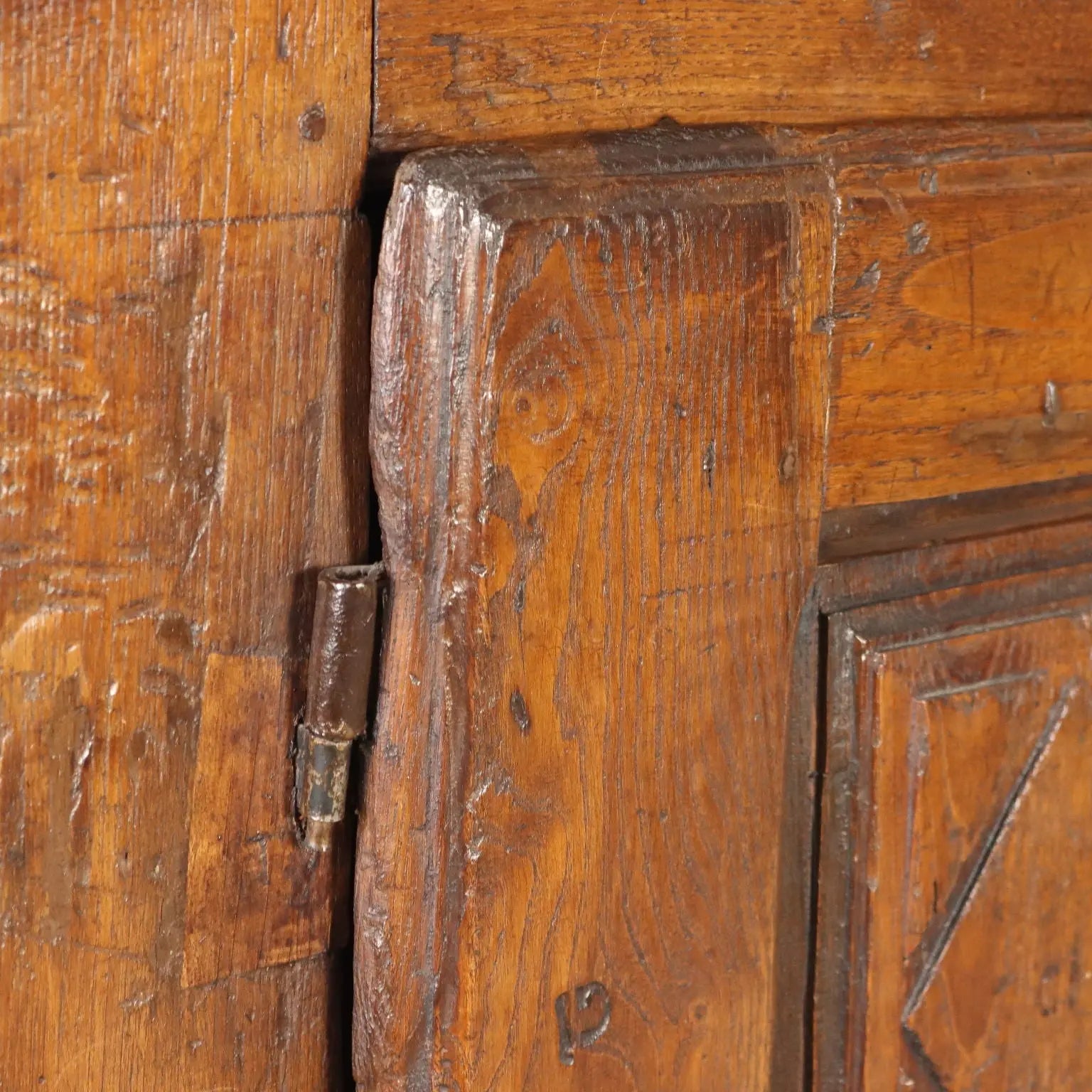 Antique Cupboard Chestnut Iron Italy XVII Century