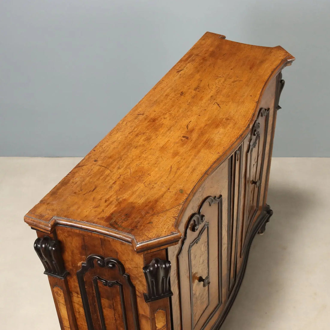 Antique Baroque Cupboard Walnut Fir Italy XVIII Century