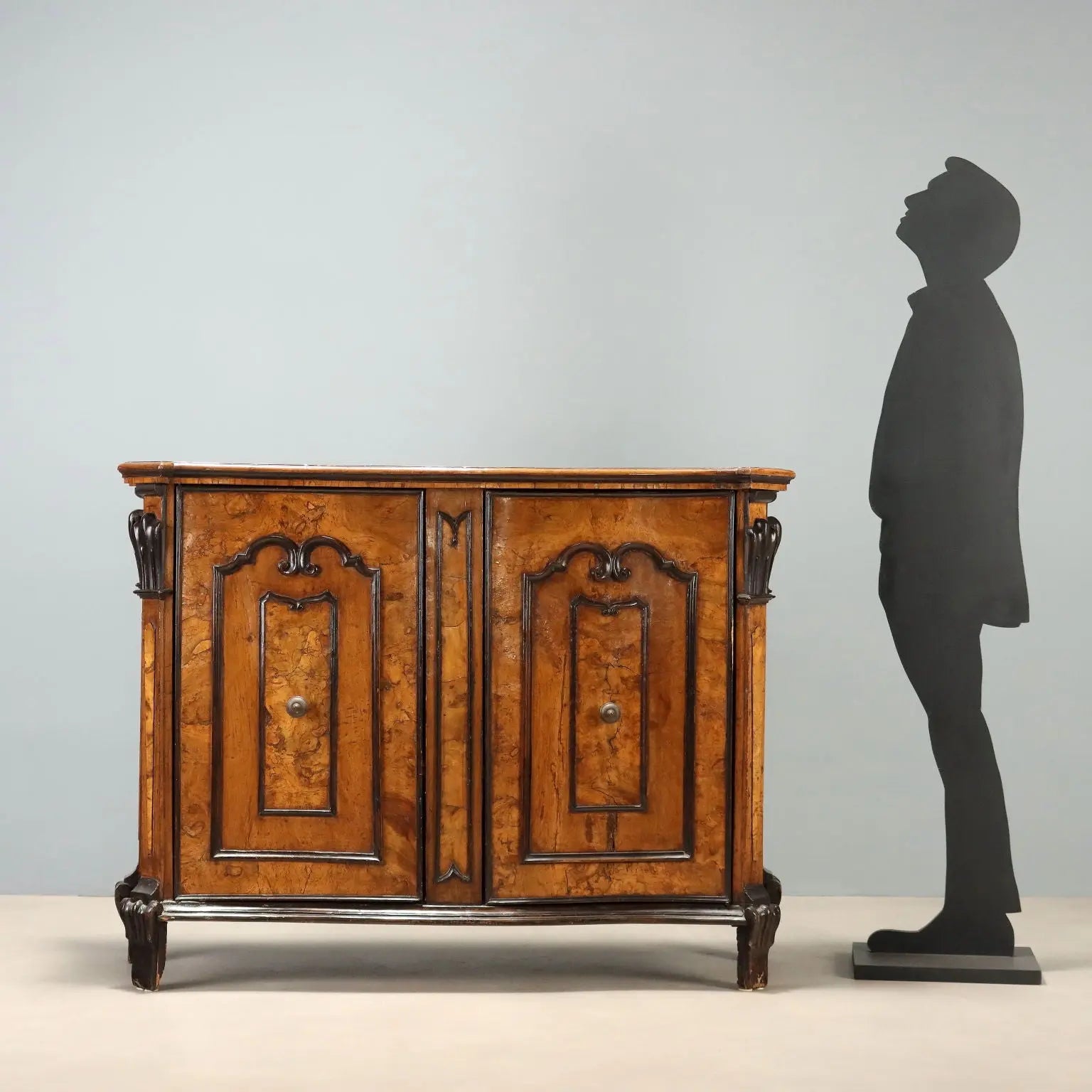Antique Baroque Cupboard Walnut Fir Italy XVIII Century