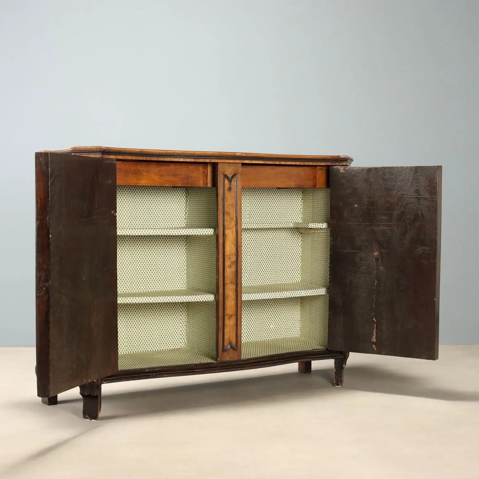 Antique Baroque Cupboard Walnut Fir Italy XVIII Century