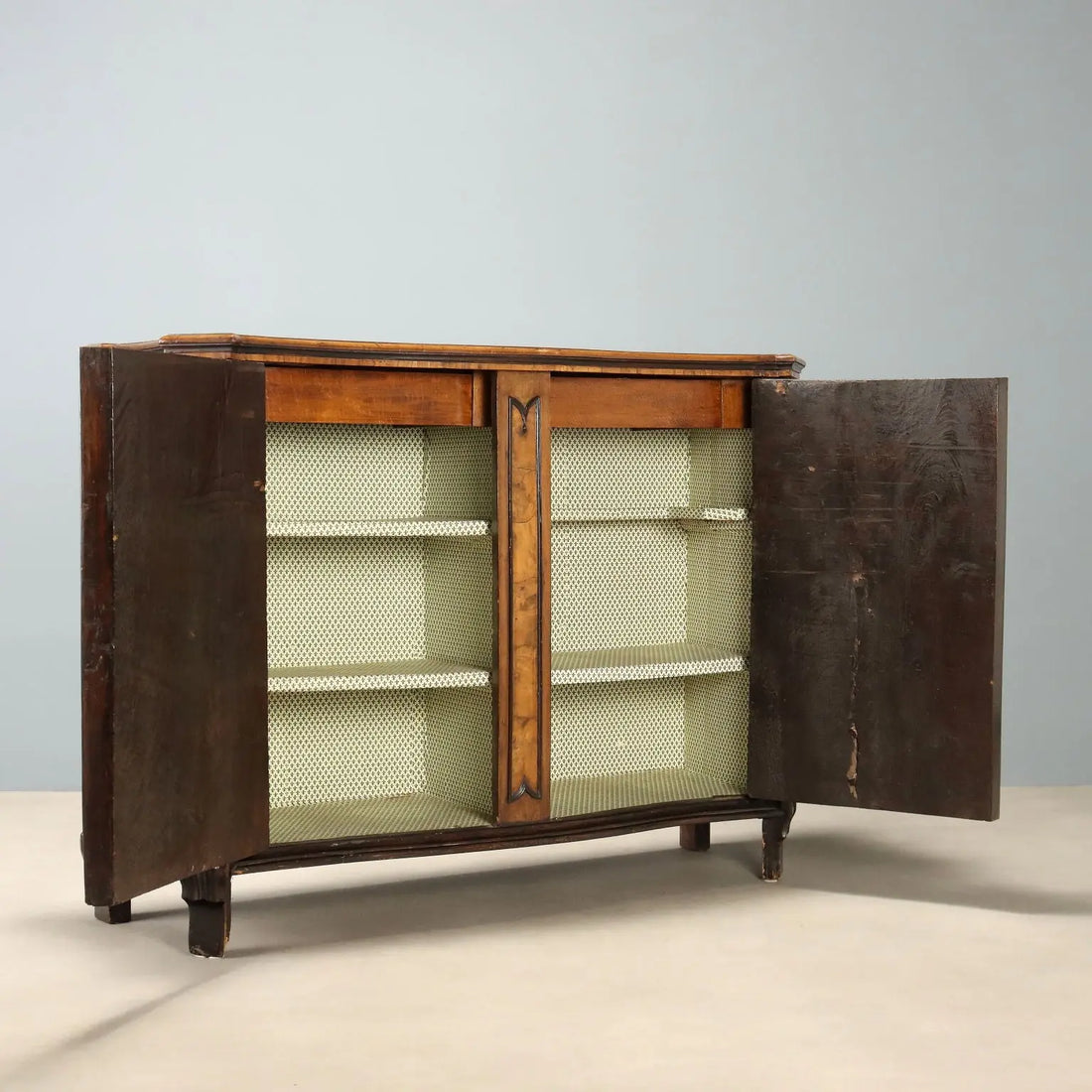 Antique Baroque Cupboard Walnut Fir Italy XVIII Century