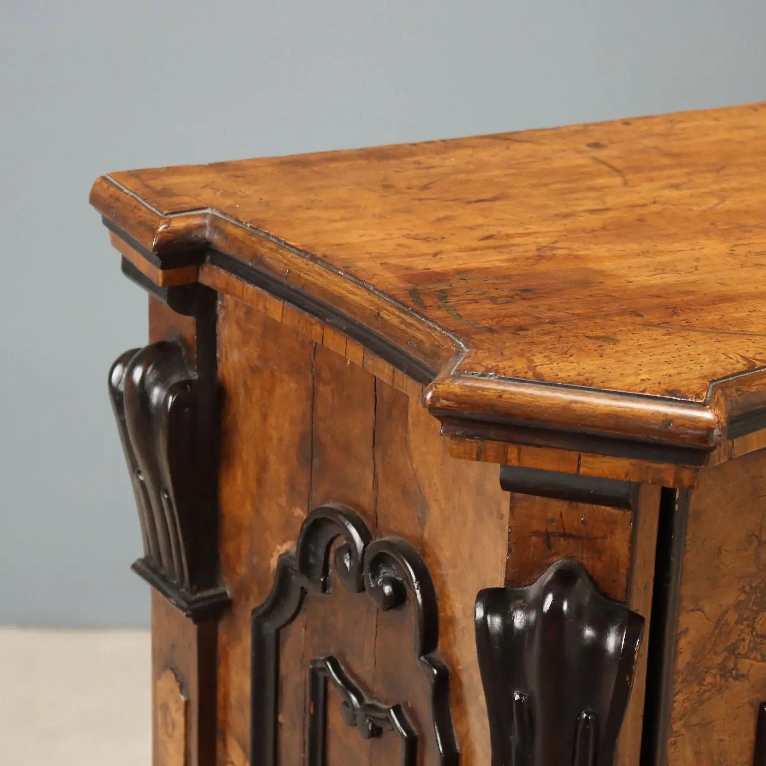 Antique Baroque Cupboard Walnut Fir Italy XVIII Century