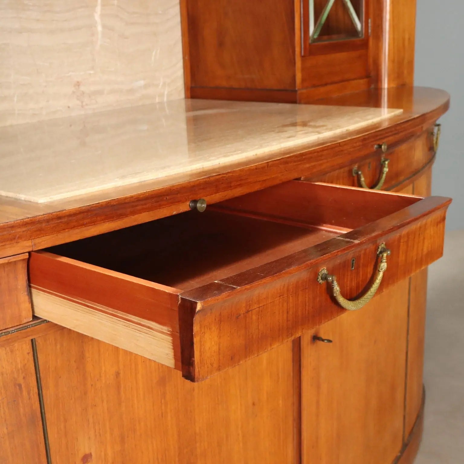 Mahogany Sideboard with Marble and Inlays - Italy 1900