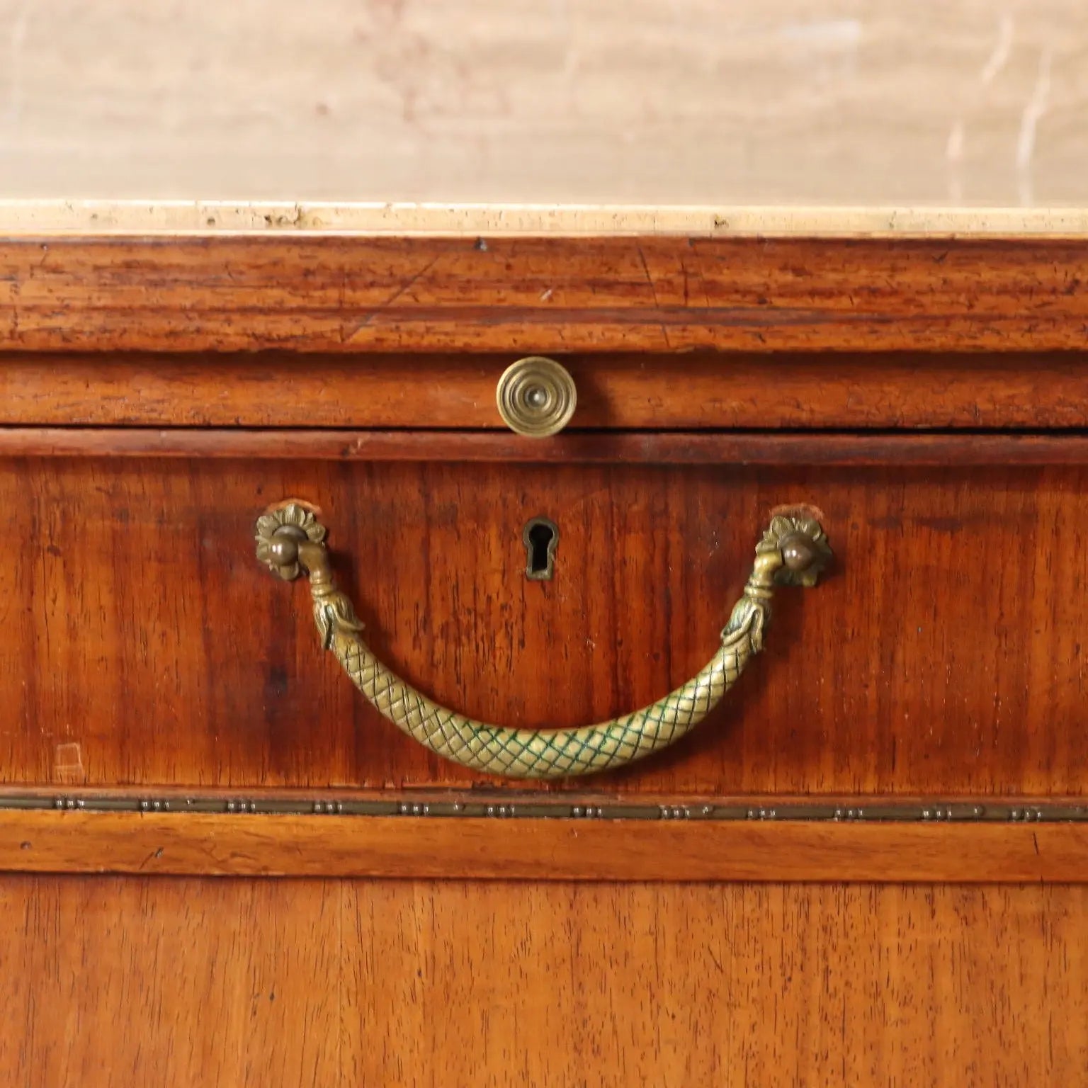 Mahogany Sideboard with Marble and Inlays - Italy 1900