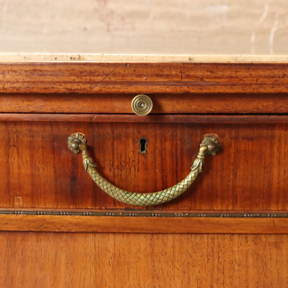 Mahogany Sideboard with Marble and Inlays - Italy 1900